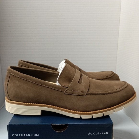 Cole Haan Men\'s Suede Penny  Loafers Size 12 Truffle Brown Leather C41635 Dress main image 8